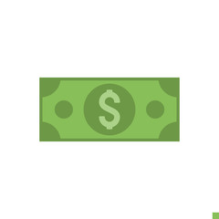 Dollar Related Flat Vector Icon. Isolated on White Background. Trendy Flat Style.