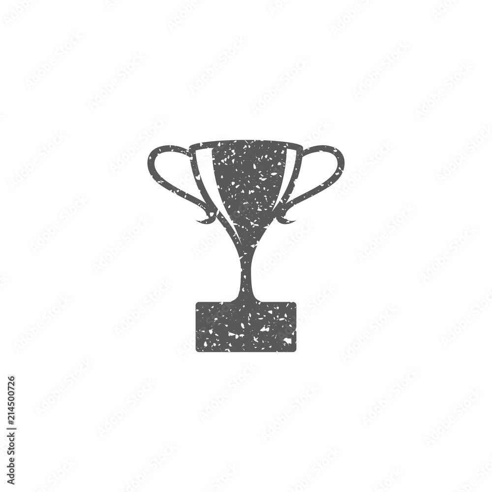 Wall mural trophy icon in grunge texture. vintage style vector illustration.