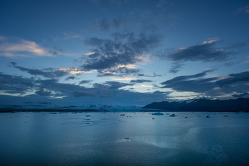 Iceland - Glacier lagoon joekulsarlon in the night