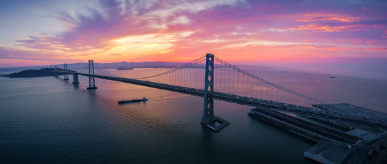 San Francisco-Oakland Bay Bridge at Sunrise