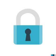 Padlock Related Flat Vector Icon. Isolated on White Background. Trendy Flat Style.