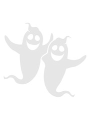 weiß 2 freunde team paar party crew gespenst geist lachen süß niedlich frech comic cartoon clipart spuken horror monster grusel halloween