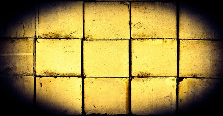 old gold color bricks with vignette