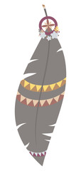 Vector illustration of colorful boho feather
