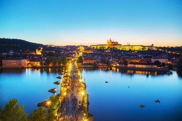 Obraz premium Overview of Prague with St Vitus Cathedral