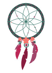 Vector art of colorful boho dreamcatcher