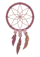 Vector art of colorful boho dreamcatcher