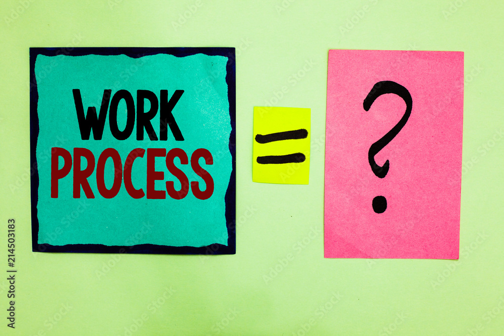 Fototapete text sign showing work process. conceptual photo standard procedures how to handle a particular job 