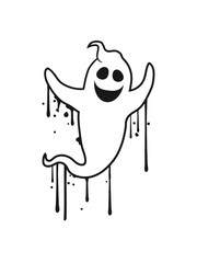tropfen aufkleber sticker graffiti spray gespenst geist lachen süß niedlich frech comic cartoon clipart spuken horror monster grusel halloween