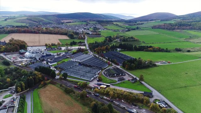 Birds Eye View of Glenfiddich and Dufftown Scotland