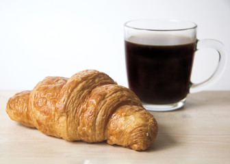 coffee and croissant,breakfast