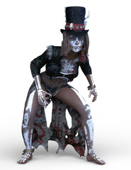 骸骨コスチュームの女性