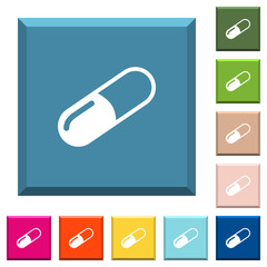 Pill white icons on edged square buttons