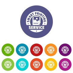 Obraz premium Smart printing service icons color set vector for any web design on white background