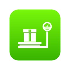 Shop scales icon digital green for any design isolated on white vector illustration