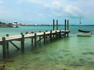 Pier at Harbour Island, Bahamas
