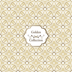 Abstract luxury golden seamless pattern. Golden vintage design elements. Elegant Decorative ornament for wallpaper, fabric, paper, invitation.
