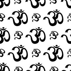 Obraz premium Aum (Om) The Holy Motif Seamless Pattern
