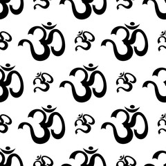 Aum (Om) The Holy Motif Seamless Pattern