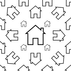 Home Icon Seamless Pattern, House