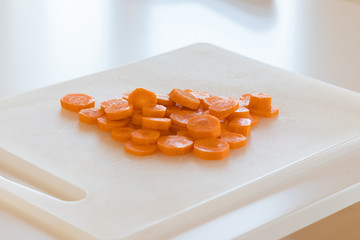 sliced carrots ready to cook