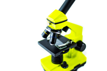 Microscope on white background