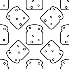 Bread Icon Seamless Pattern, Baked Bread Icon