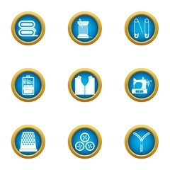 Repair clothing icons set. Flat set of 9 repair clothing vector icons for web isolated on white background