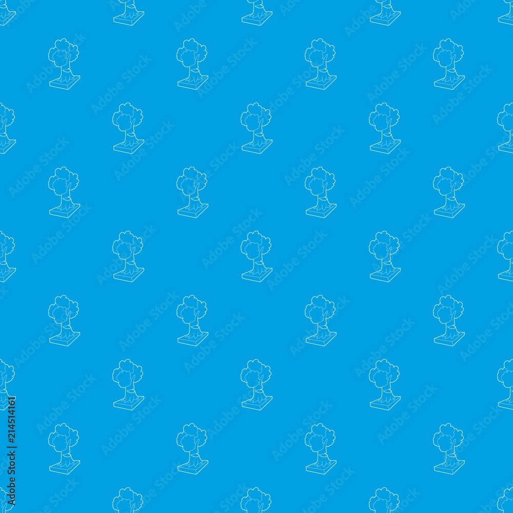 Poster cut tree pattern vector seamless blue repeat for any use