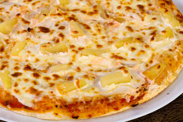 Pineapple pizza with cheese