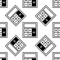 Calculator Icon Seamless Pattern, Calculator Keypad Sign