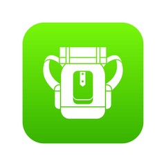 Sleeping bag icon digital green for any design isolated on white vector illustration