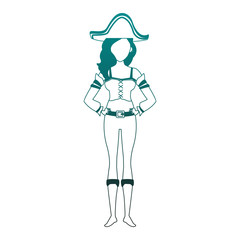 Woman pirate costume vector illustration graphic design