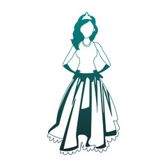 Fototapeta premium Princess costume cartoon vector illustration graphic design