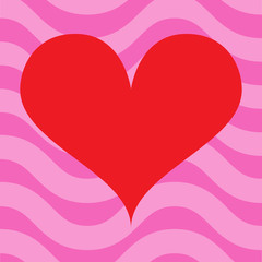 Heart Over Wavy Background