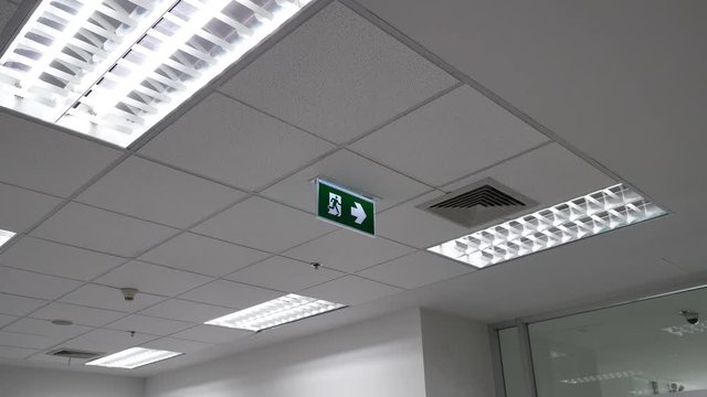 sign of fire exit emergency in building office
