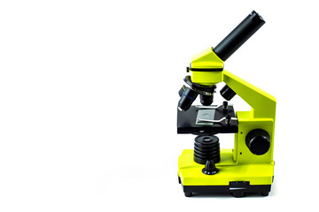 Microscope on white background