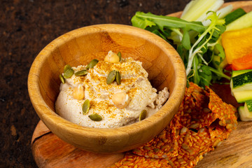 Delicious humus with vegetables