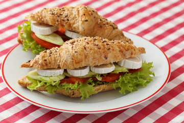 Goat cheese croissant sandwich