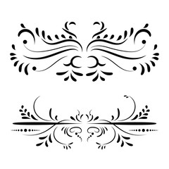 Elegant black ornament on a white background in a classic style