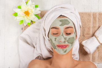 Young healthy woman with face mask.