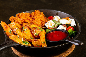 Fried chicken with potato