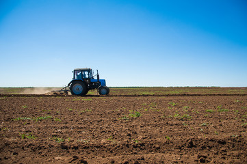 Agriculture with a tractor