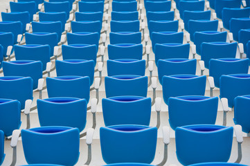Empty blue seats in stadium