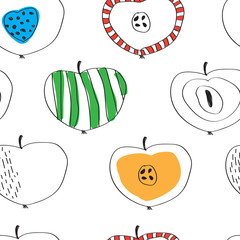 the pattern of colorful apples in the Scandinavian style