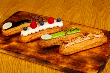 Eclair with cream