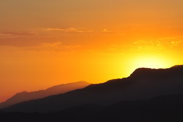 sunset in the mountains