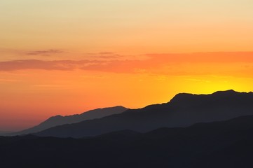 sunset in the mountains