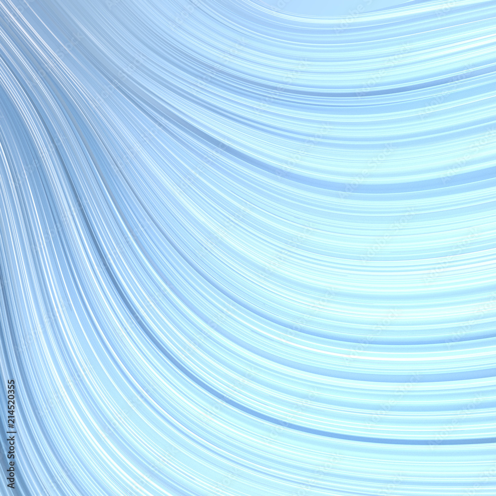 Aufkleber blue twisted shape. computer generated abstract geometric 3d render illustration