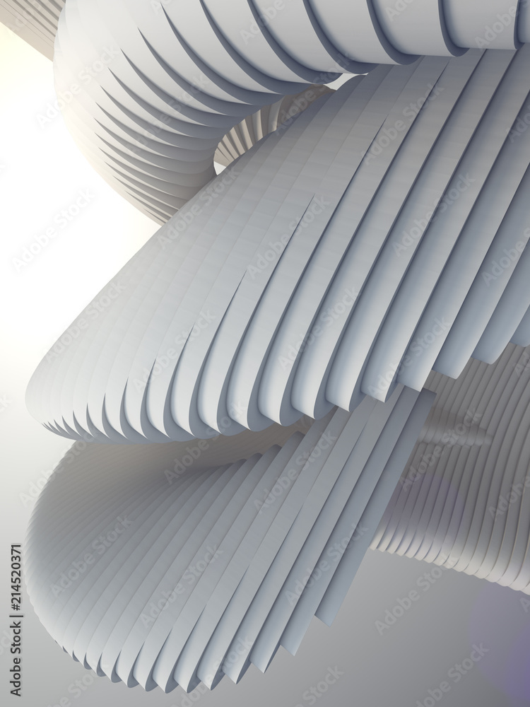 Aufkleber white stripe pattern futuristic background. 3d render illustration